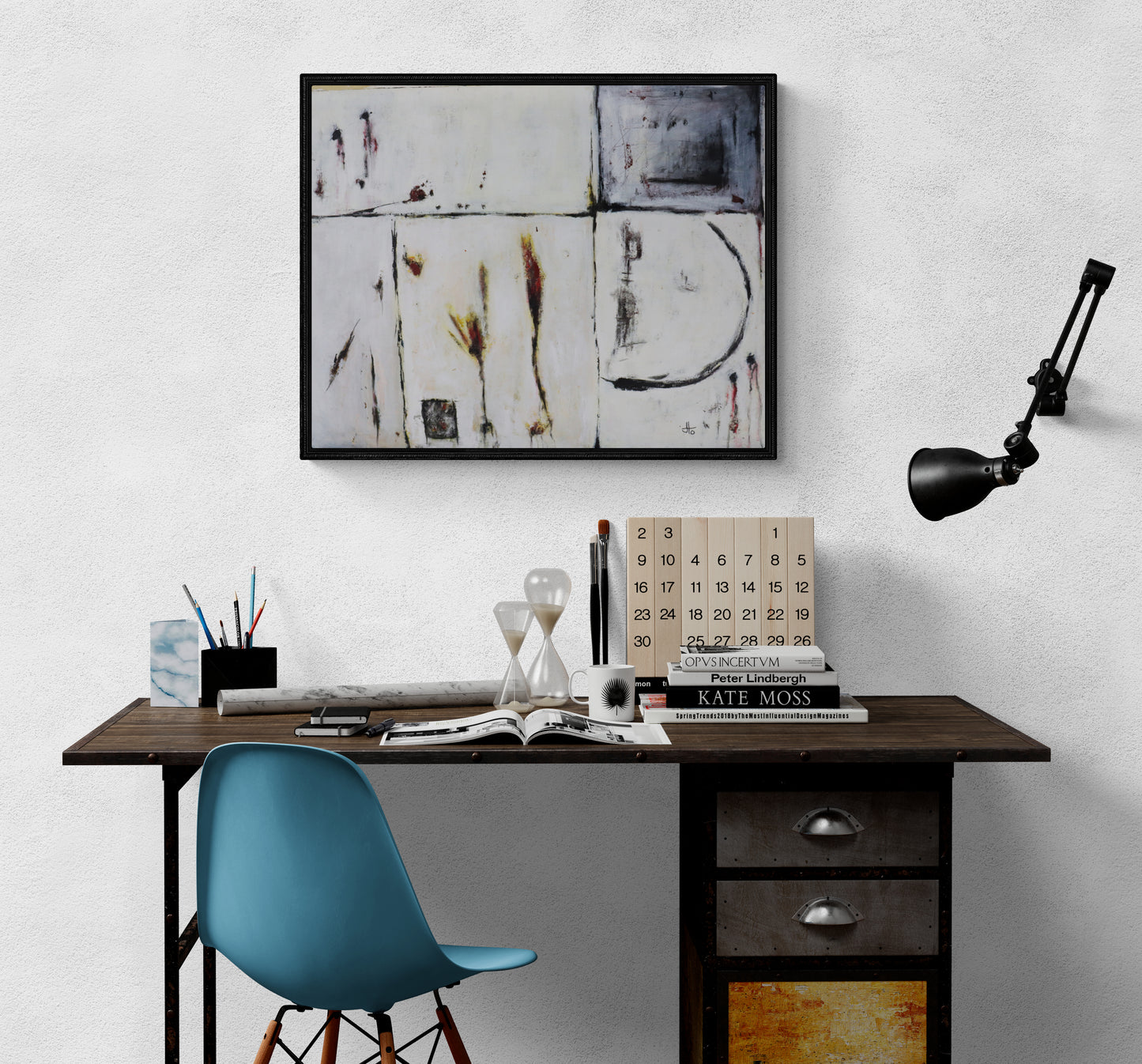 SOLD Original Abstract Painting - White Panels