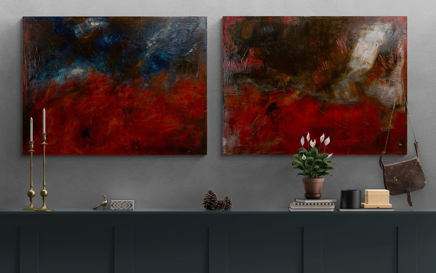 Original Abstract Painting - Blushing Elements I - Julia Oscarson