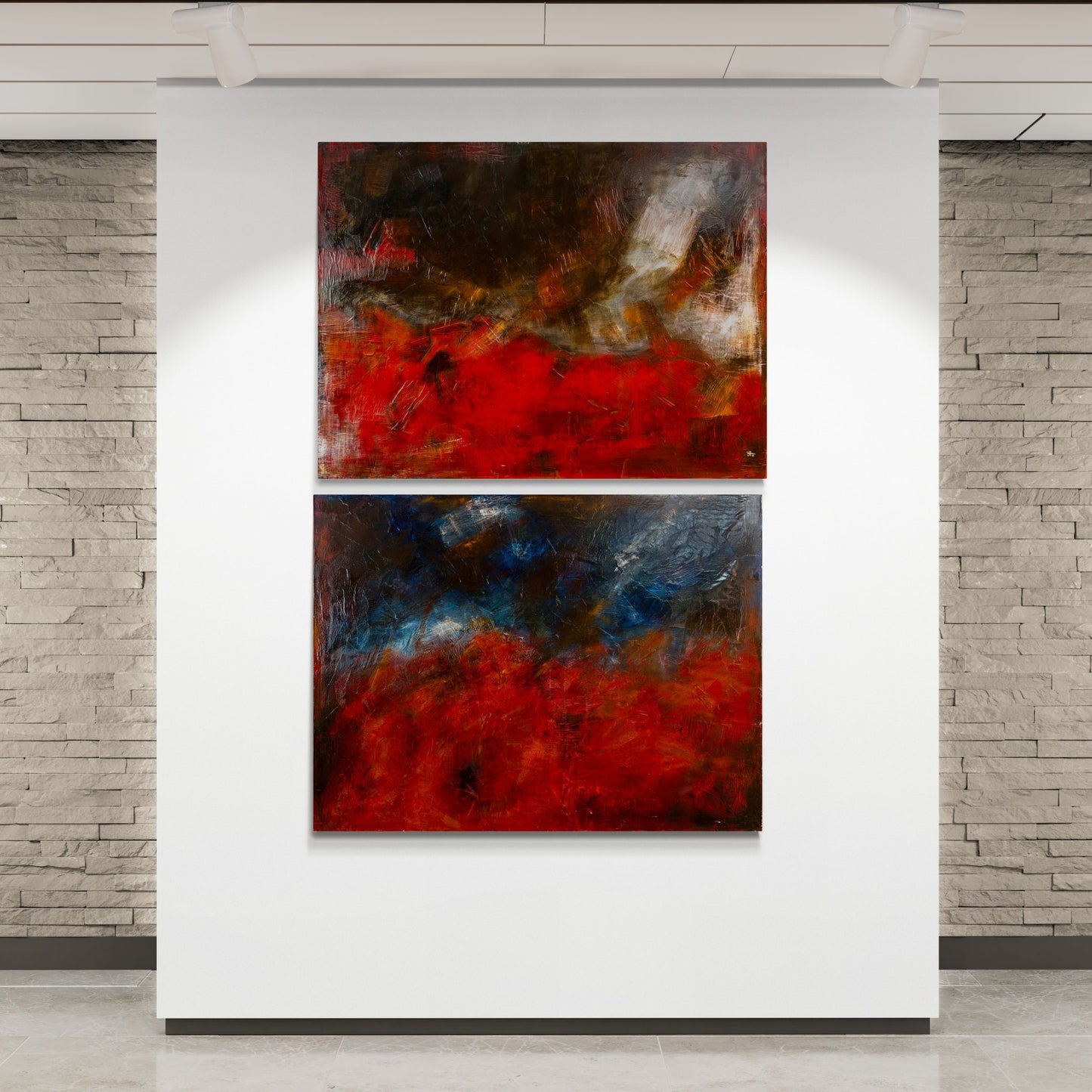 Original Abstract Painting - Blushing Elements I - Julia Oscarson