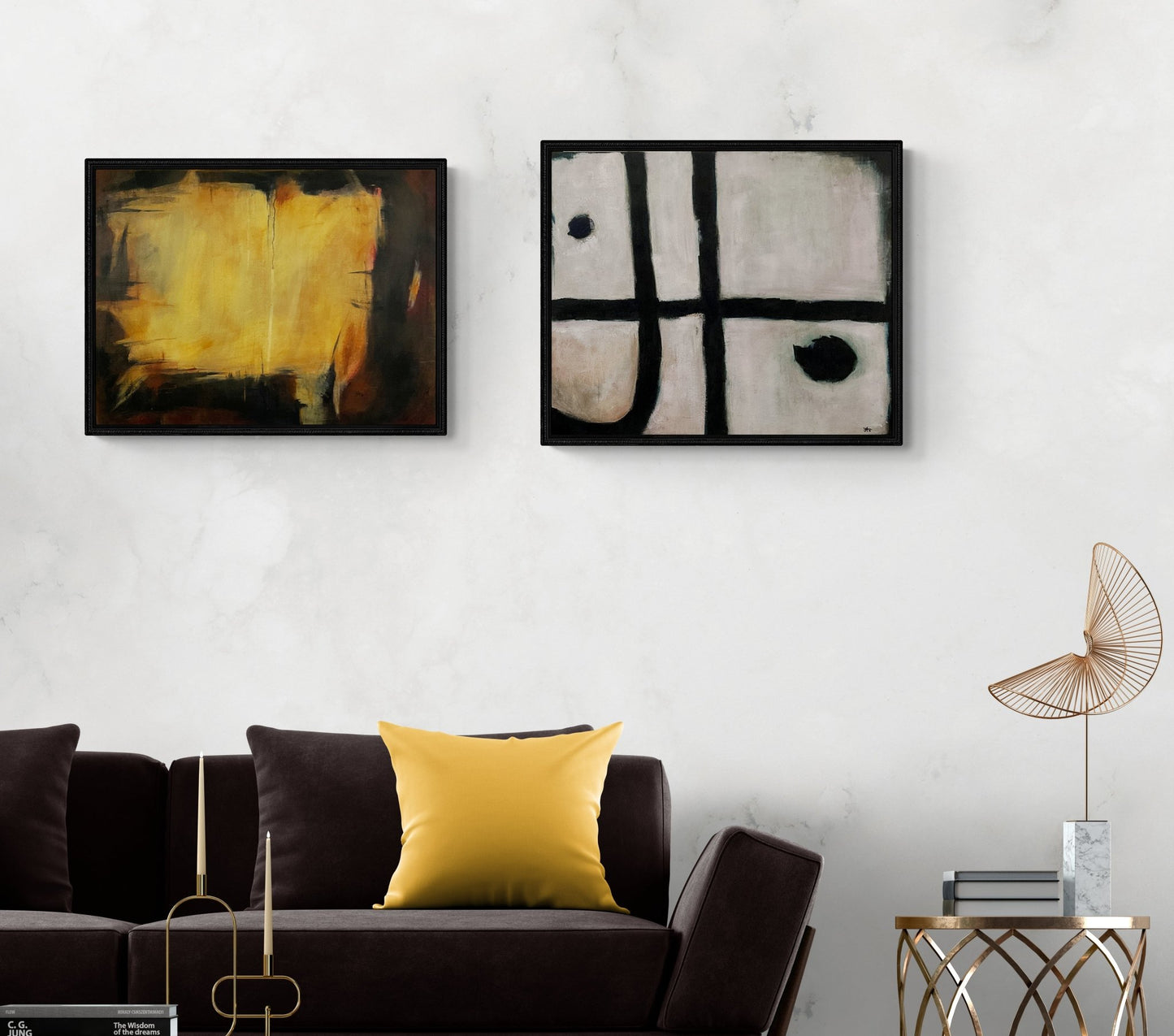 Original Abstract Painting - Conversation with Yellow II - Julia Oscarson