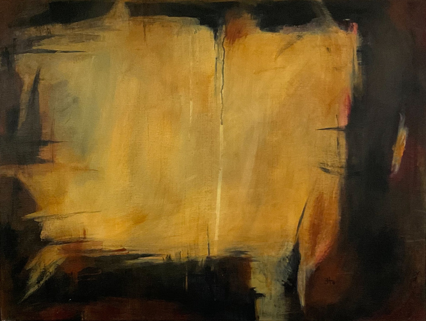 Original Abstract Painting - Conversation with Yellow II - Julia Oscarson